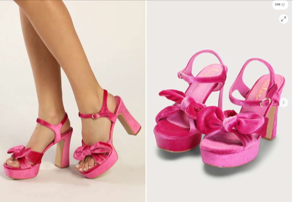 Lulus Lyeluh Hot Pink Velvet Bow Platform Heels Ankle Strap Sandals Size 8